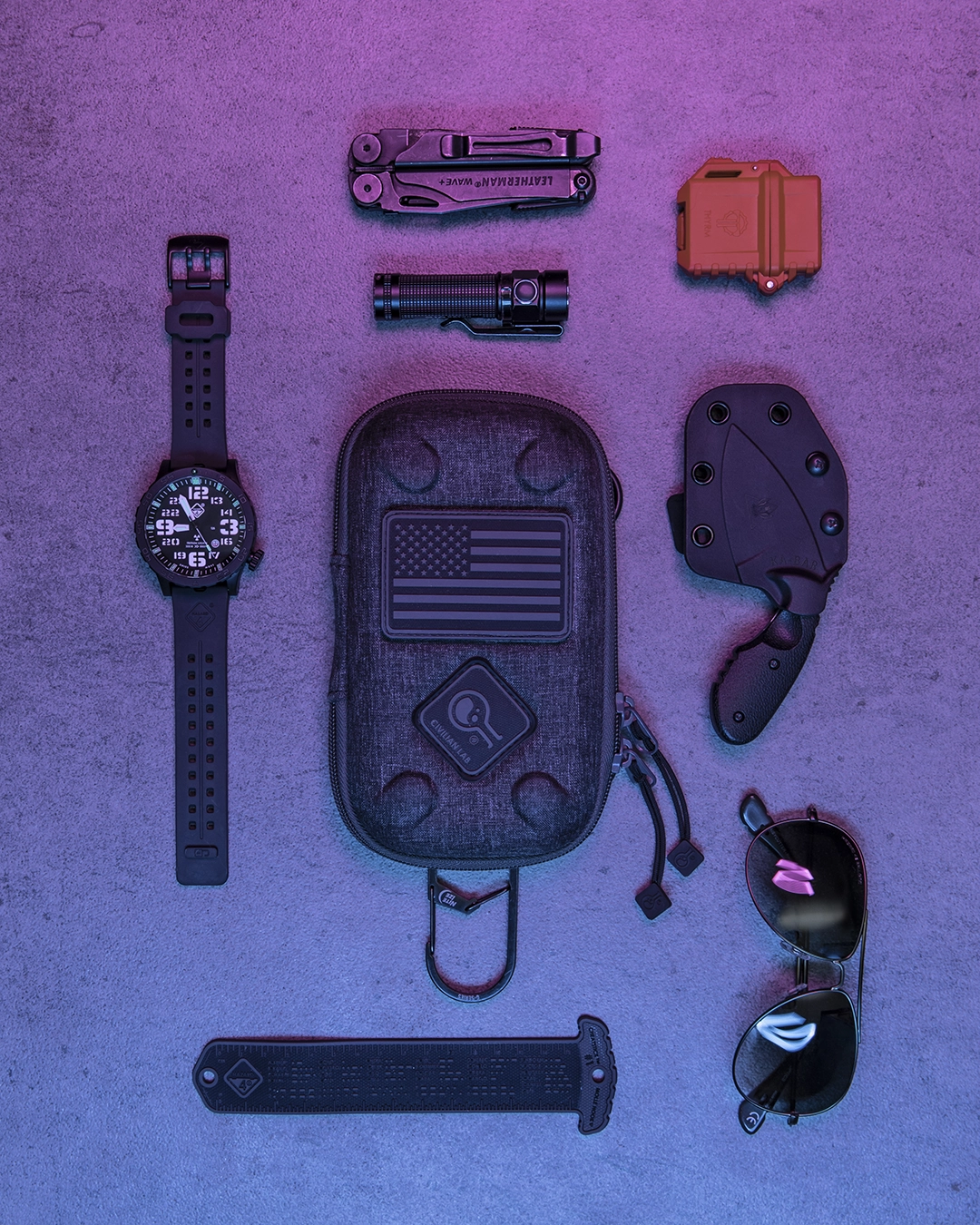 still-life-edc-flatlay-studio-product-photography-retro-style-tactical-greyman