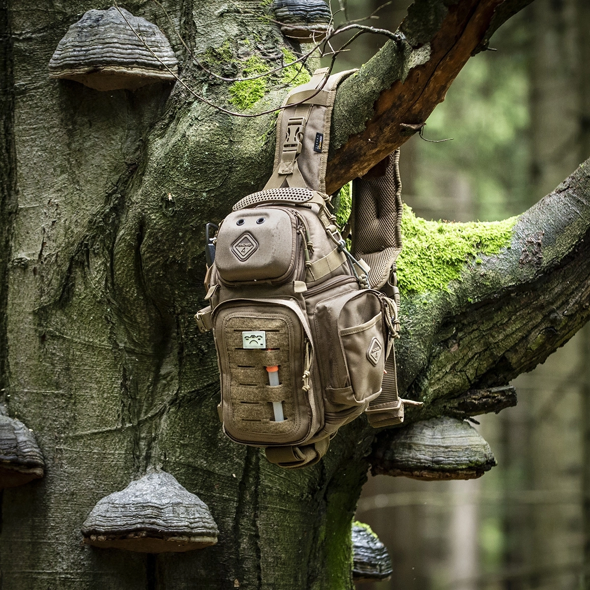 still-life-outdoor-product-photography-tactical-sling-pack-forest-poland
